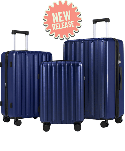 SHOWKOO Luggage Sets 3 Piece 100% PC Ultra Tough 2